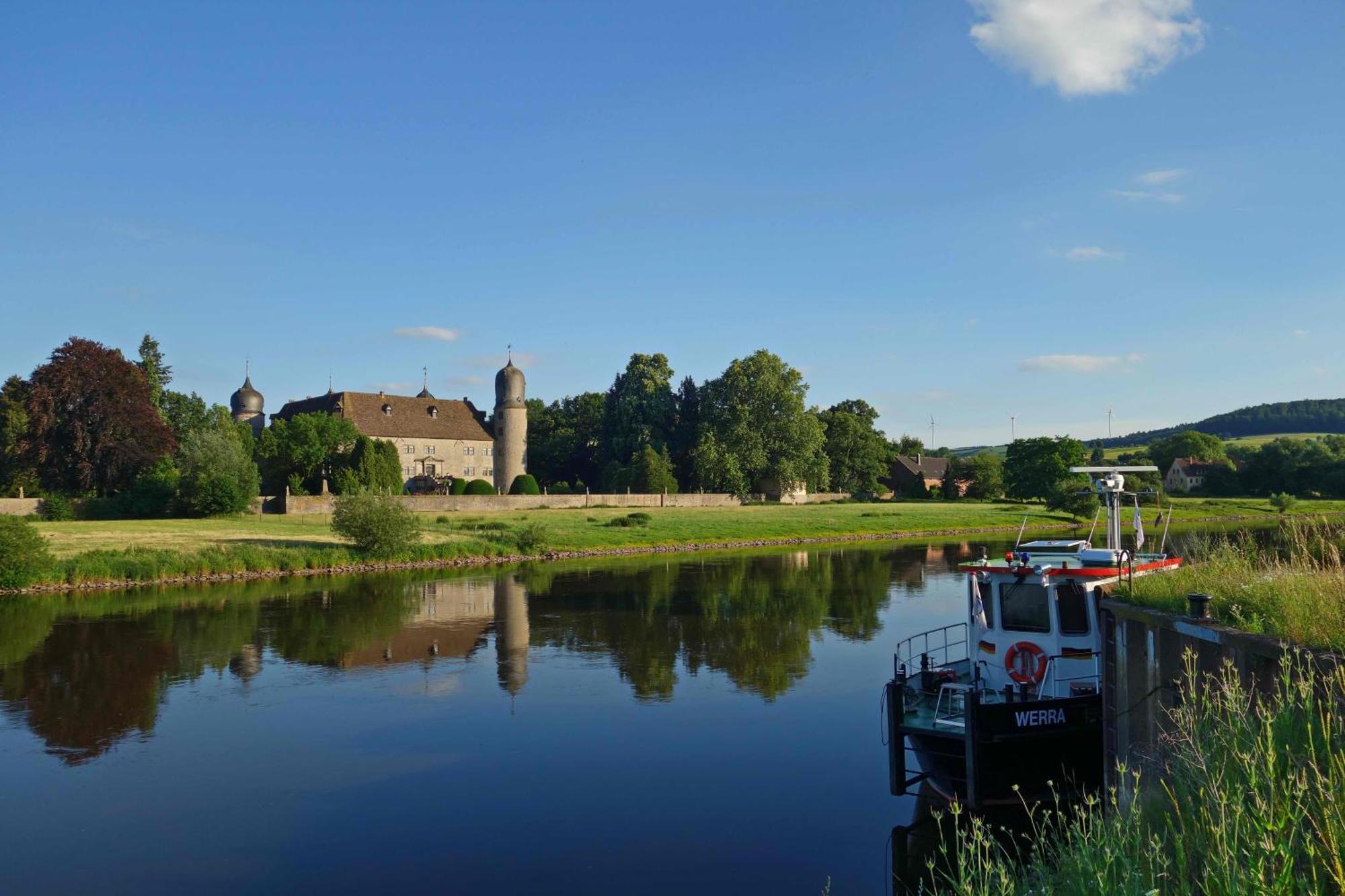 Ferienwohnungen Am Weserstrand โบเดนแวร์เดอร์ ภายนอก รูปภาพ