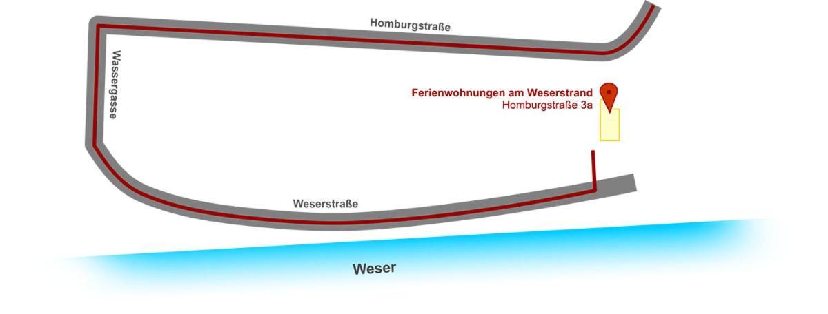 Ferienwohnungen Am Weserstrand โบเดนแวร์เดอร์ ภายนอก รูปภาพ